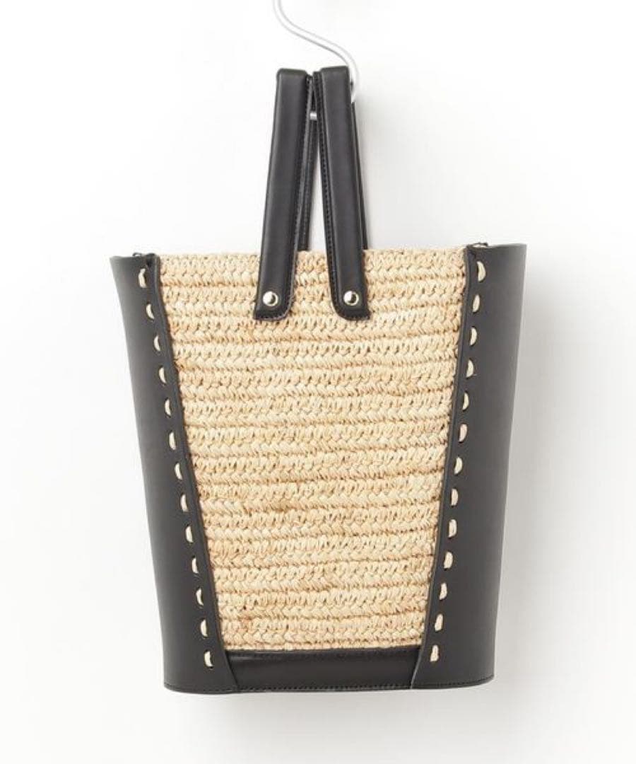 LUDLOWラドロー　ヌメ×ラフィア　バケツバスケット　バッグ