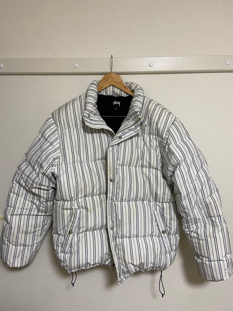 Stussy ストライプ柄 ダウンジャケット Lサイズ