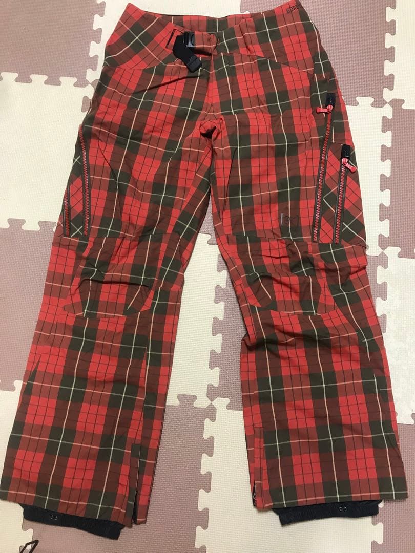 Burtonバートンak レディース3L GORE-TEXパンツS赤チェック