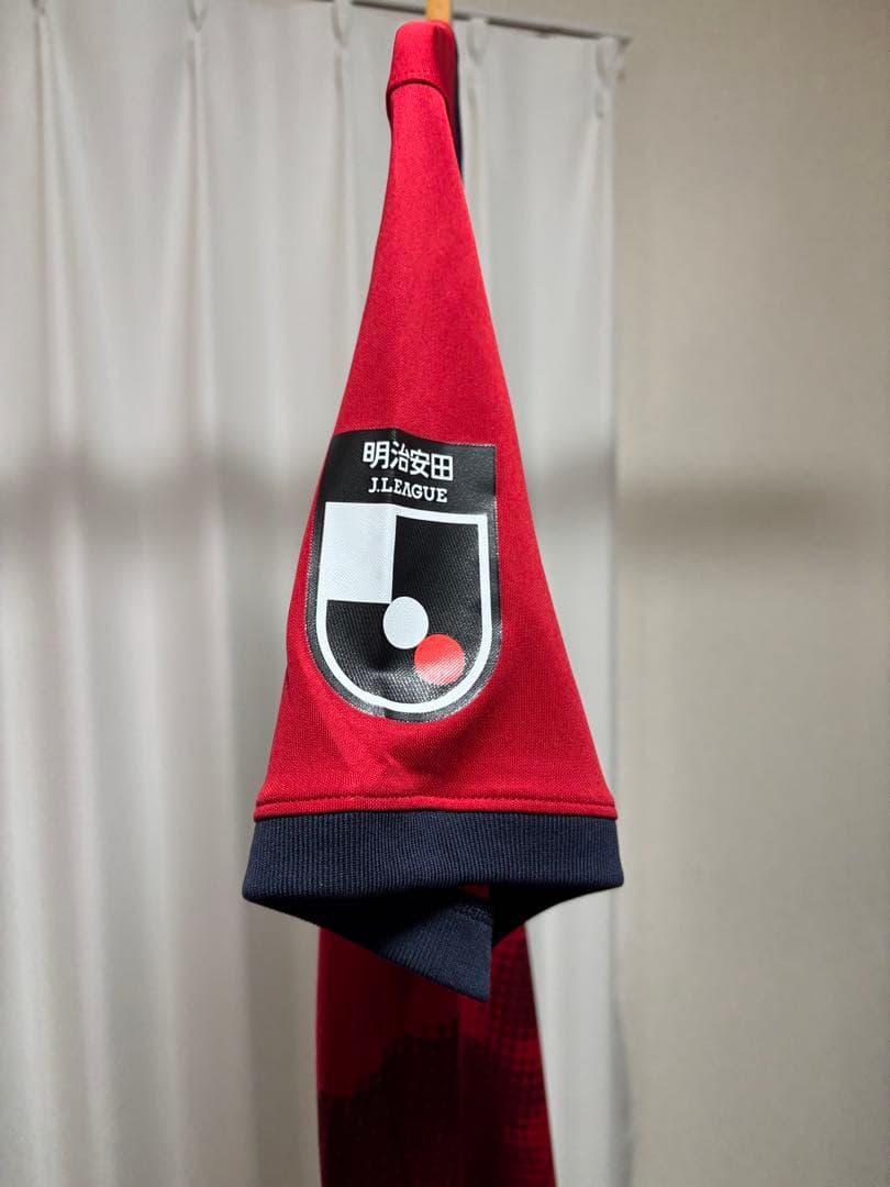 即日配送 Nike サイン入り レッドチェック柄 サッカーシャツ