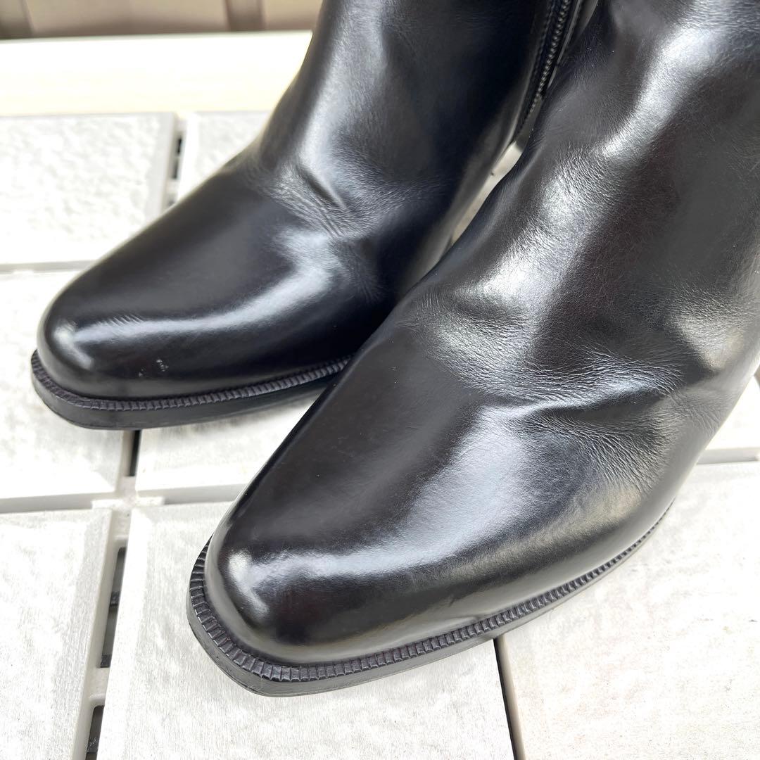 37 SARTORE ショートブーツ　レザー　太ヒール　ファスナー　24