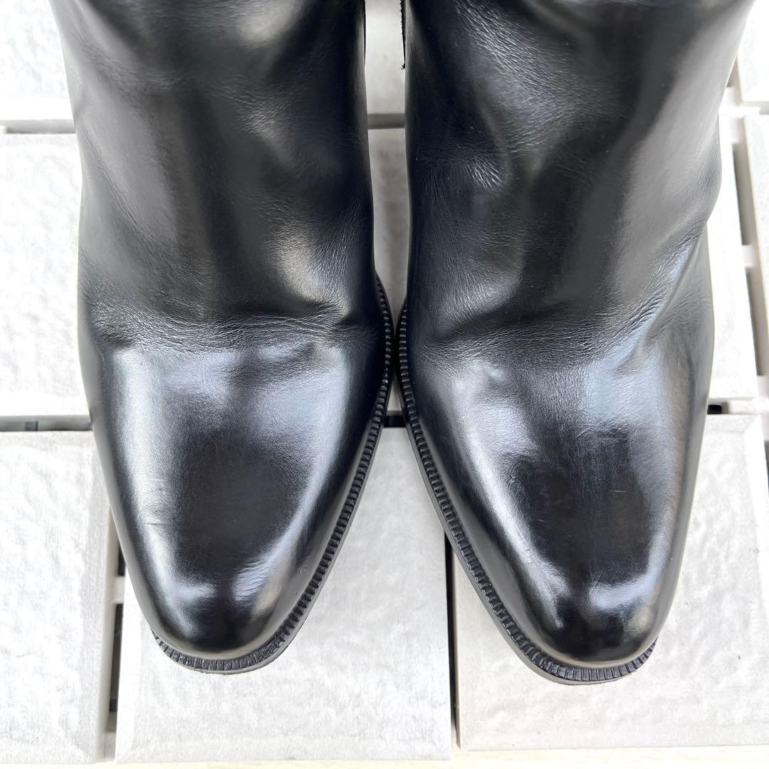 37 SARTORE ショートブーツ　レザー　太ヒール　ファスナー　24