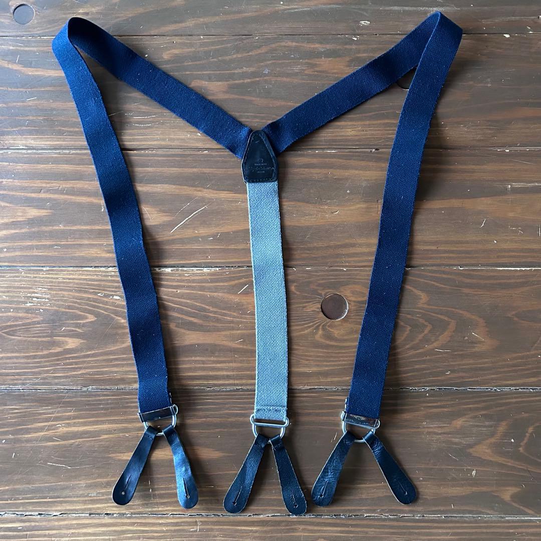 NIGEL CABOURN ナイジェルケーボン サスペンダー 英国製 濃紺/灰