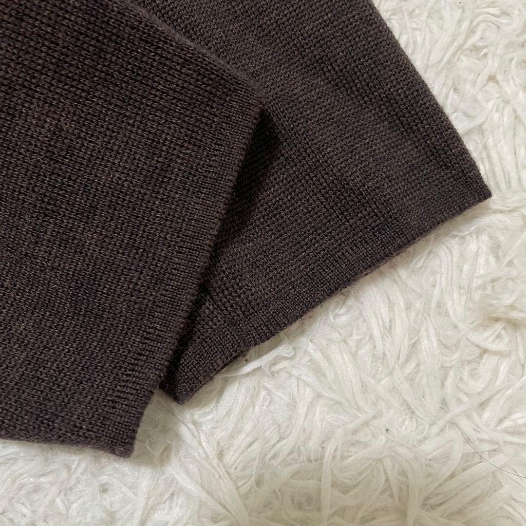 23AW/極美品 ラルディーニ ニットジャケット ブラウン Lサイズ ミラノリブ