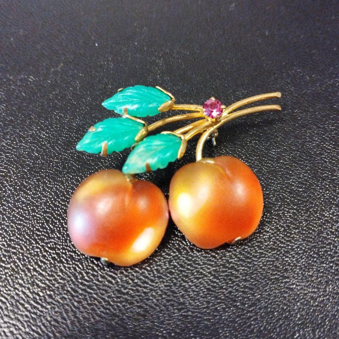 AUSTRIA フルーツ ブローチ アップル①