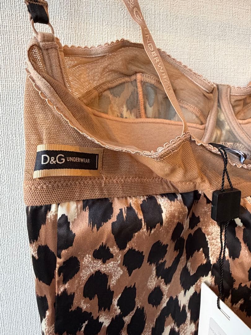 Dolce & Gabbana ヒョウ柄サテンビスチェ M相当