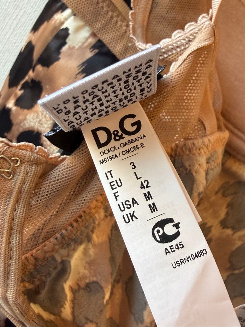Dolce & Gabbana ヒョウ柄サテンビスチェ M相当