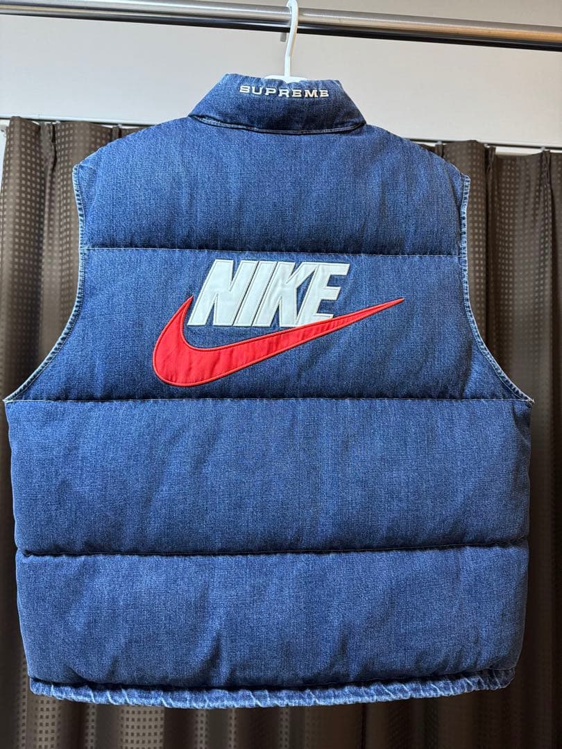 Supreme/Nike Denim Puffer Vest Lサイズ