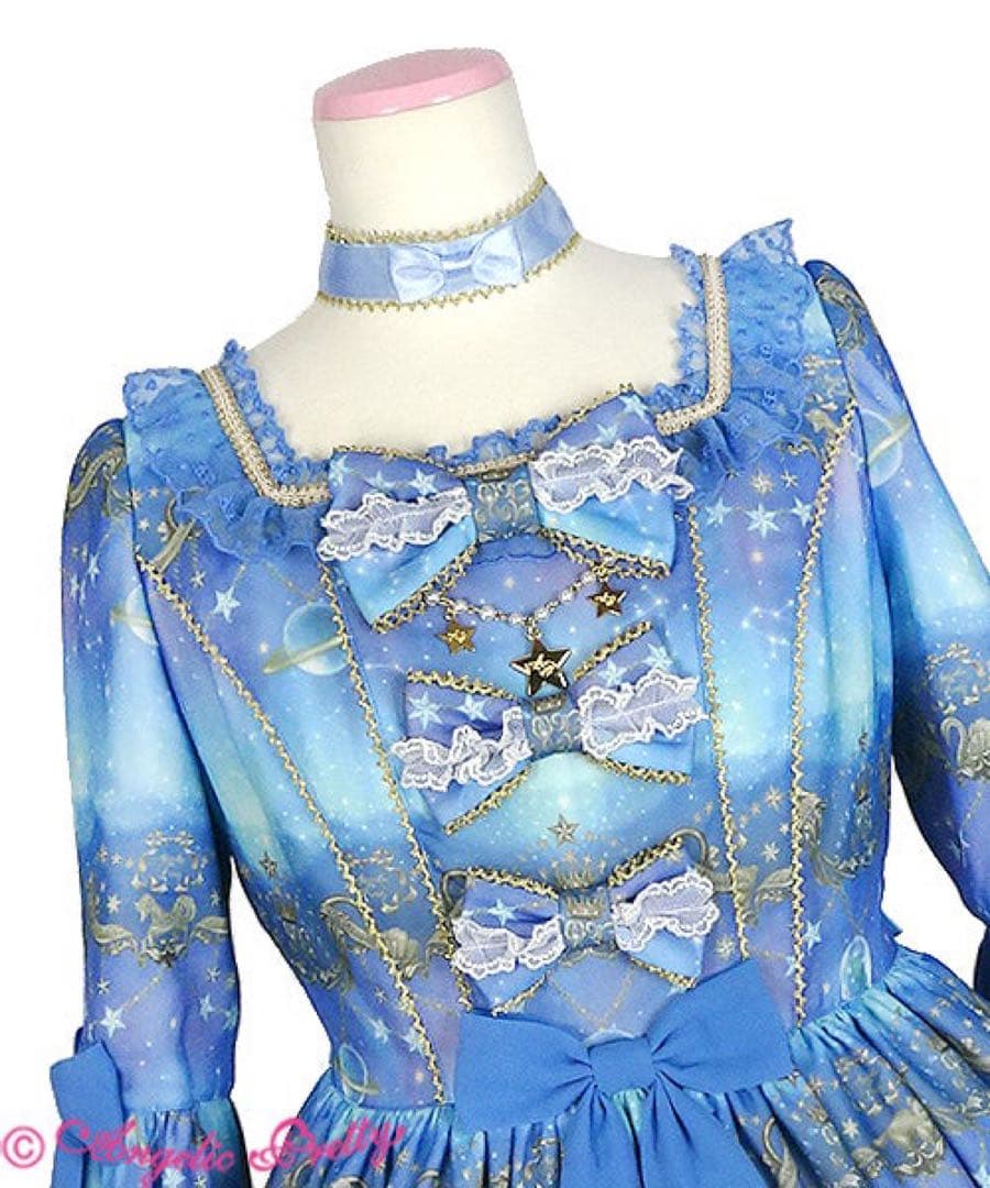 星座が導くオーロラの夢Dress ロリータ Angelic Pretty 水色
