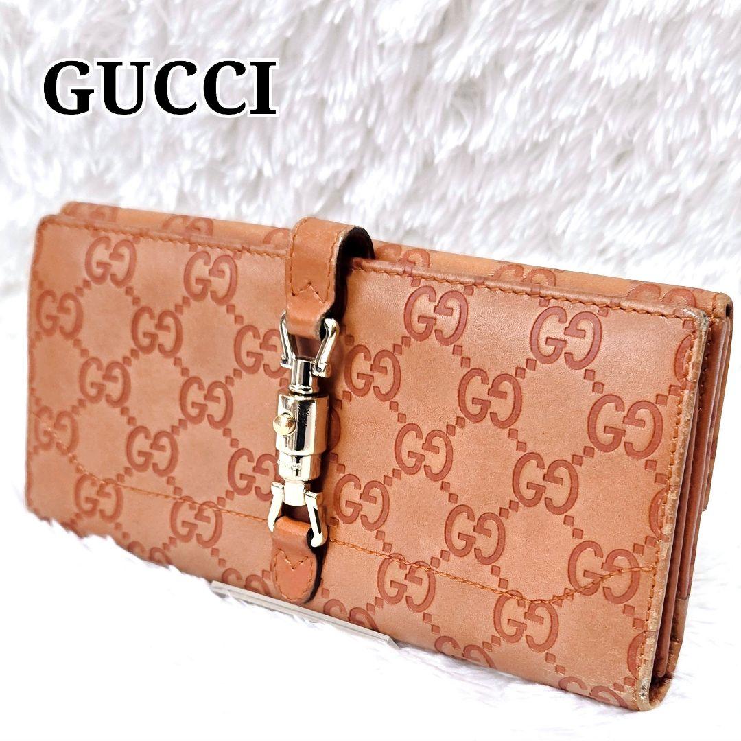 GUCCI グッチ ホースビット ジャッキー 長財布 GG柄 型押し レザー