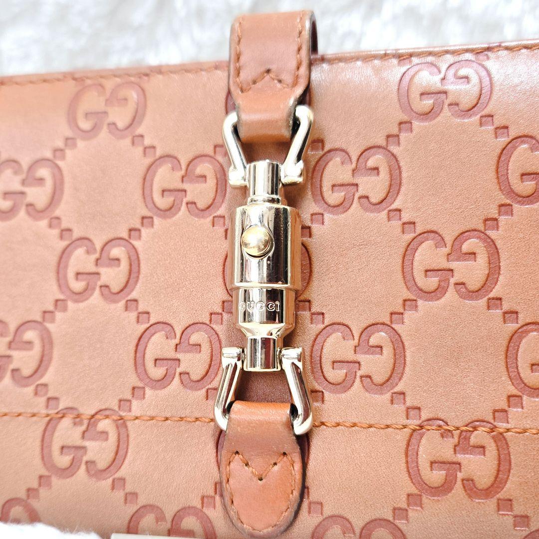 GUCCI グッチ ホースビット ジャッキー 長財布 GG柄 型押し レザー