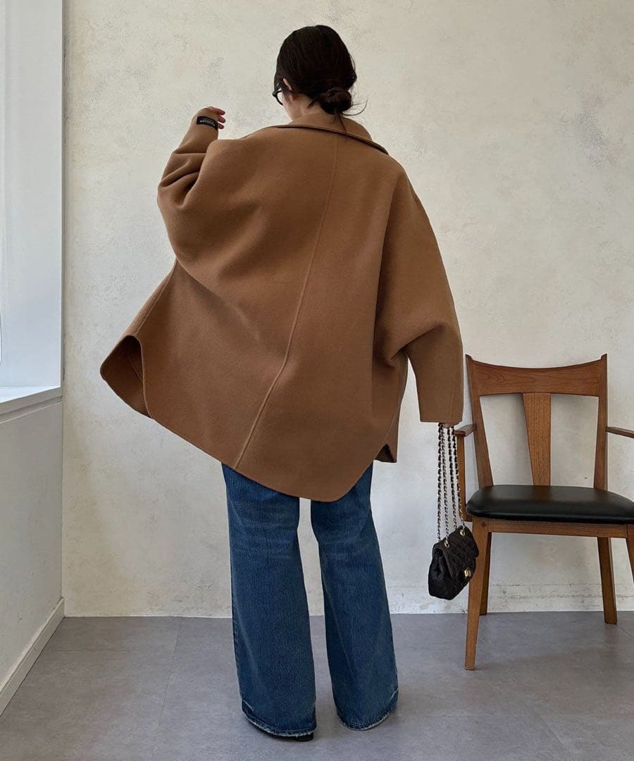 DOUDOU 新品ダブルフェイスドルマンコート　キャメル