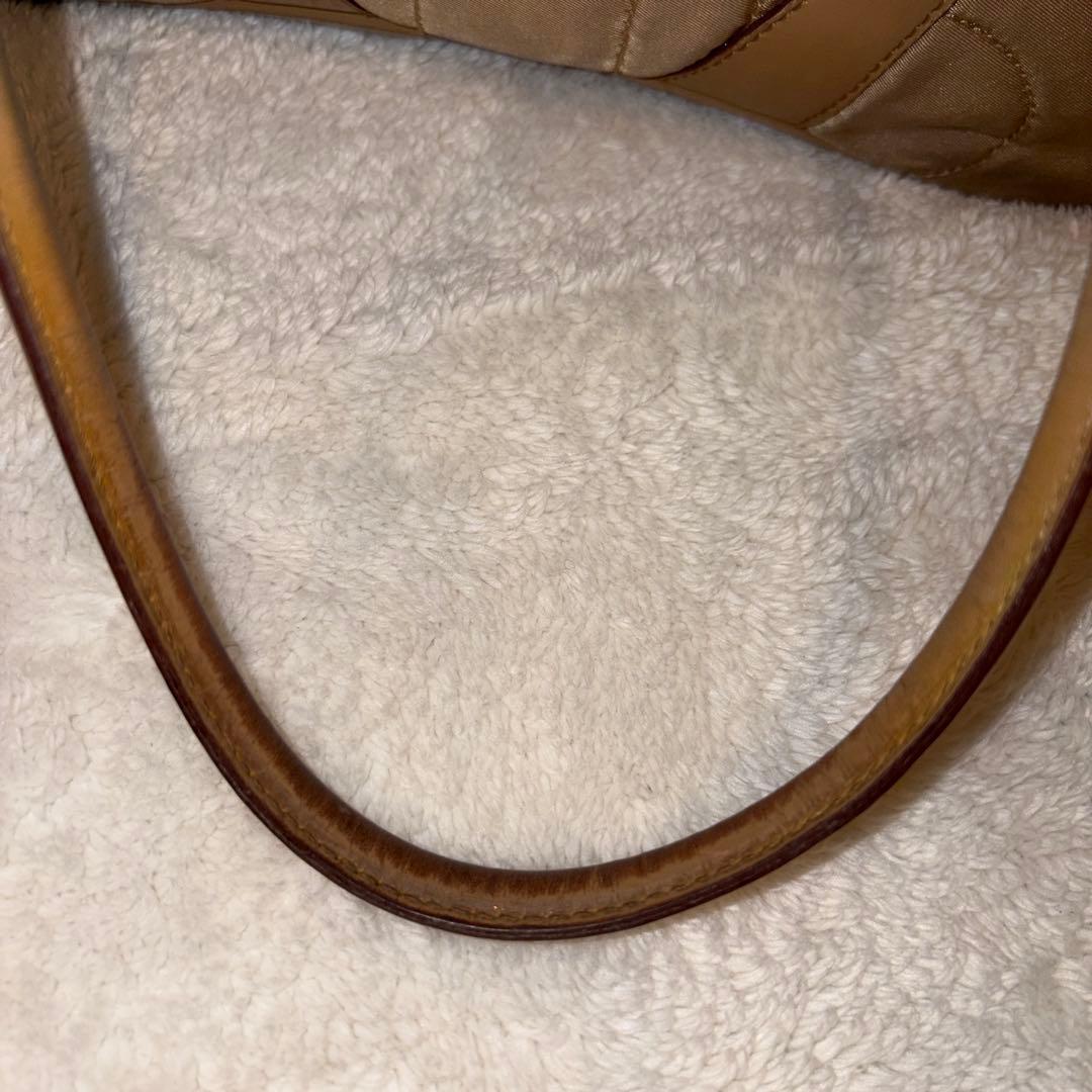 PRADA プラダ　ナイロンバッグ　革　カーキ　三角ロゴ　y2k 鑑定済み