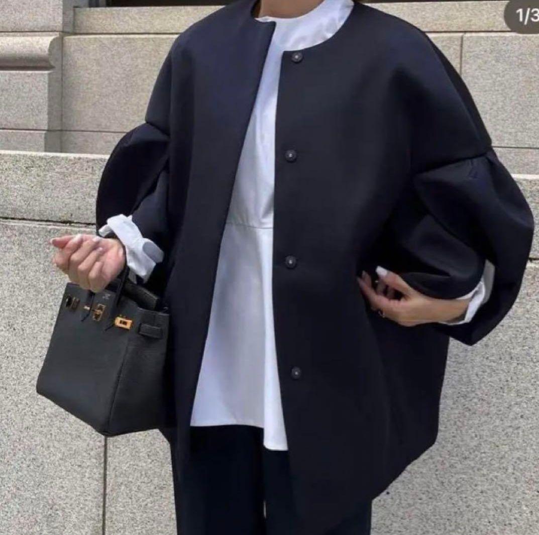 Heve コクーンコート Tulip Sleeve Bonding Coat