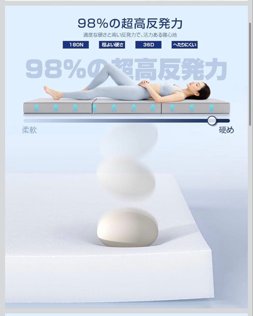 マットレス　セミダブル 折り畳みマットレス 高反発 三つ折り
