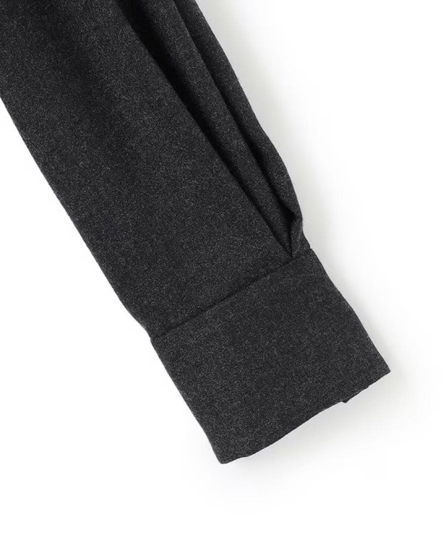 訳あり美品23区 ウールジョーゼット フィットアンドフレア ワンピース38グレー