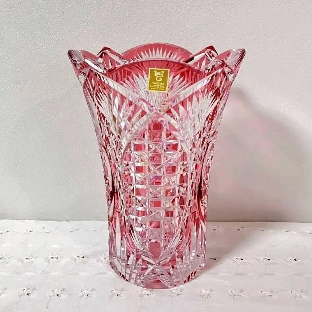 専用 江戸切子 カガミクリスタル 花瓶 フラワーベース