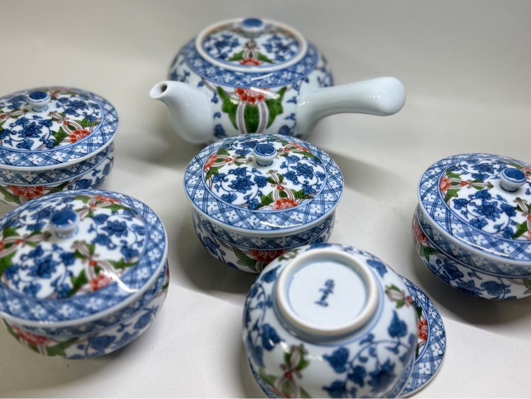 茶道具 源右衛門茶器揃 急須 湯呑茶碗5客 茶器