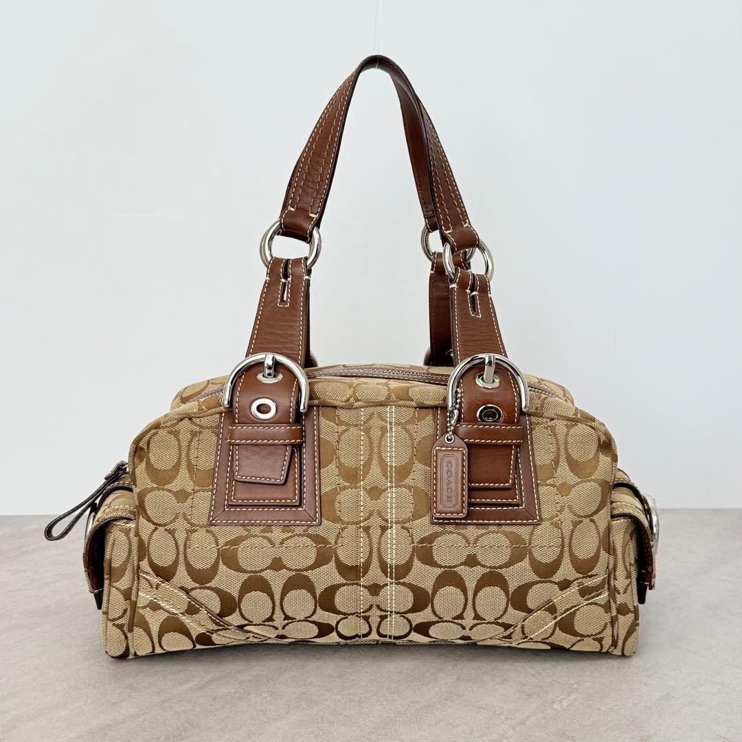 バッグ Coach Signature Canvas Satchel Bag