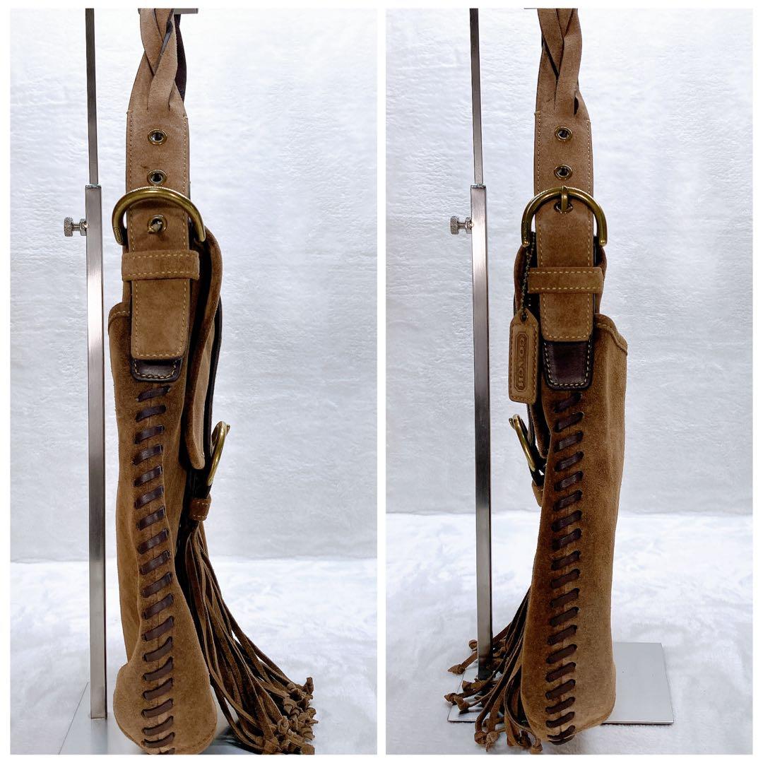 バッグ Coach Suede Signature Slim Flap y2k Rare