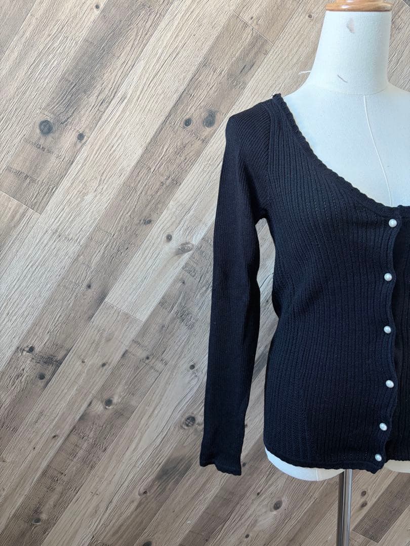 ドルチェアンドガッバーナ リブ編み パールボタン 長袖 ニット カーディガン