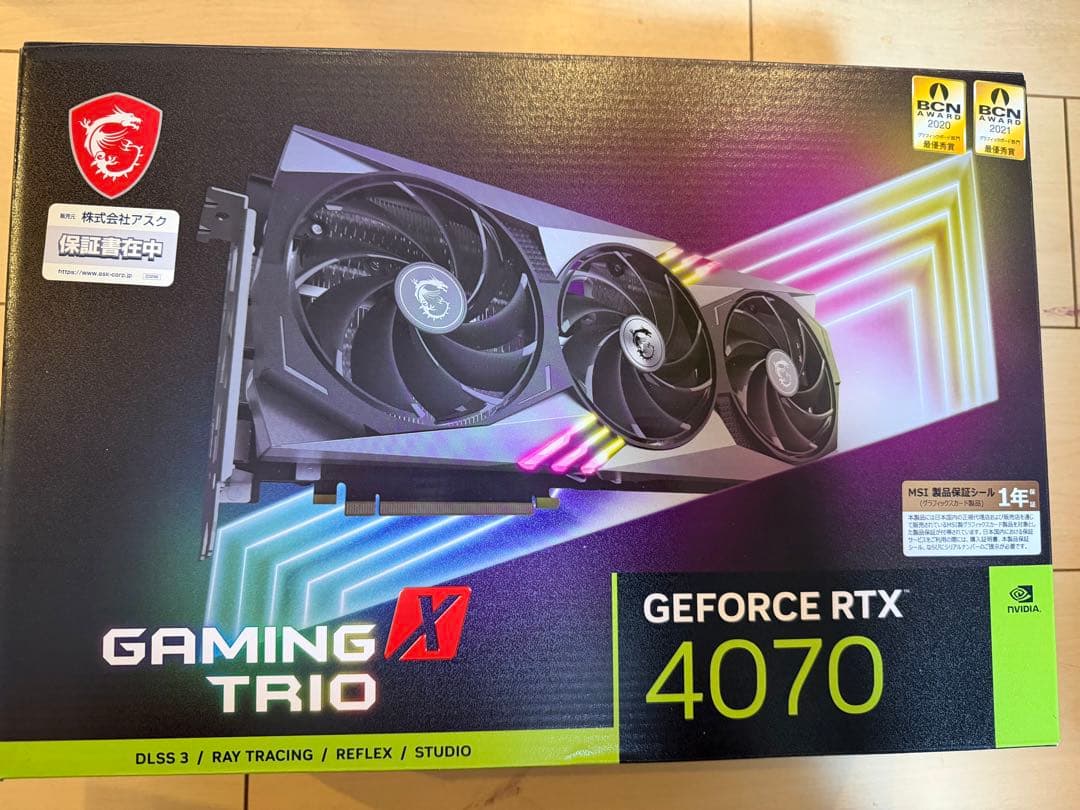 【美品】MSI GeForce RTX 4070 Gaming X Trio