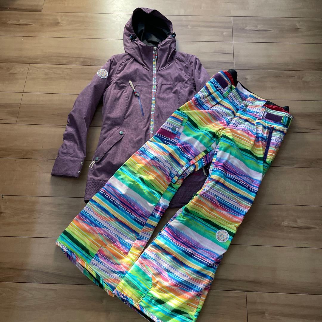 【2/2迄】【値下げ】phenix スキーウェア　パープル系　マルチカラー　7号