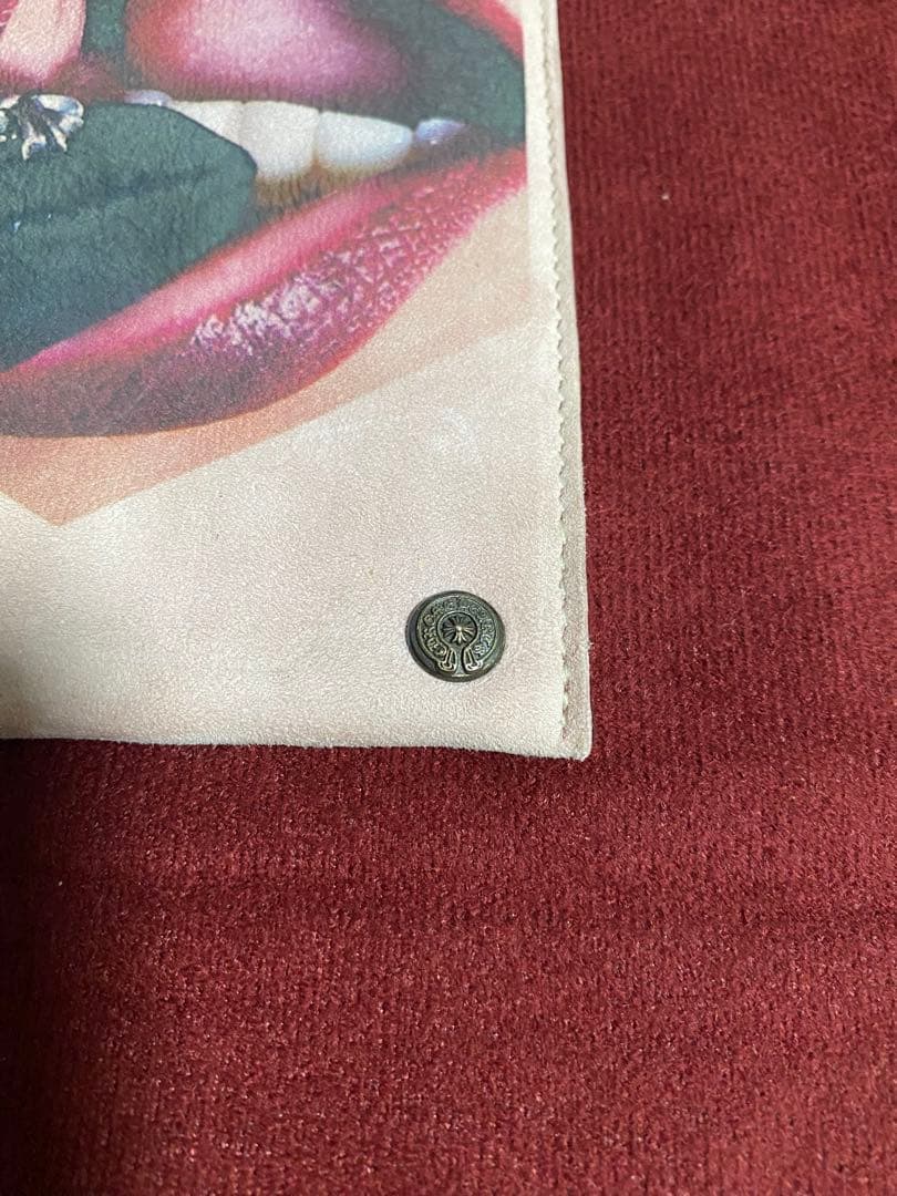 非売品 クロムハーツ ローリー レザーフラットポーチ 小物入れ ピンク