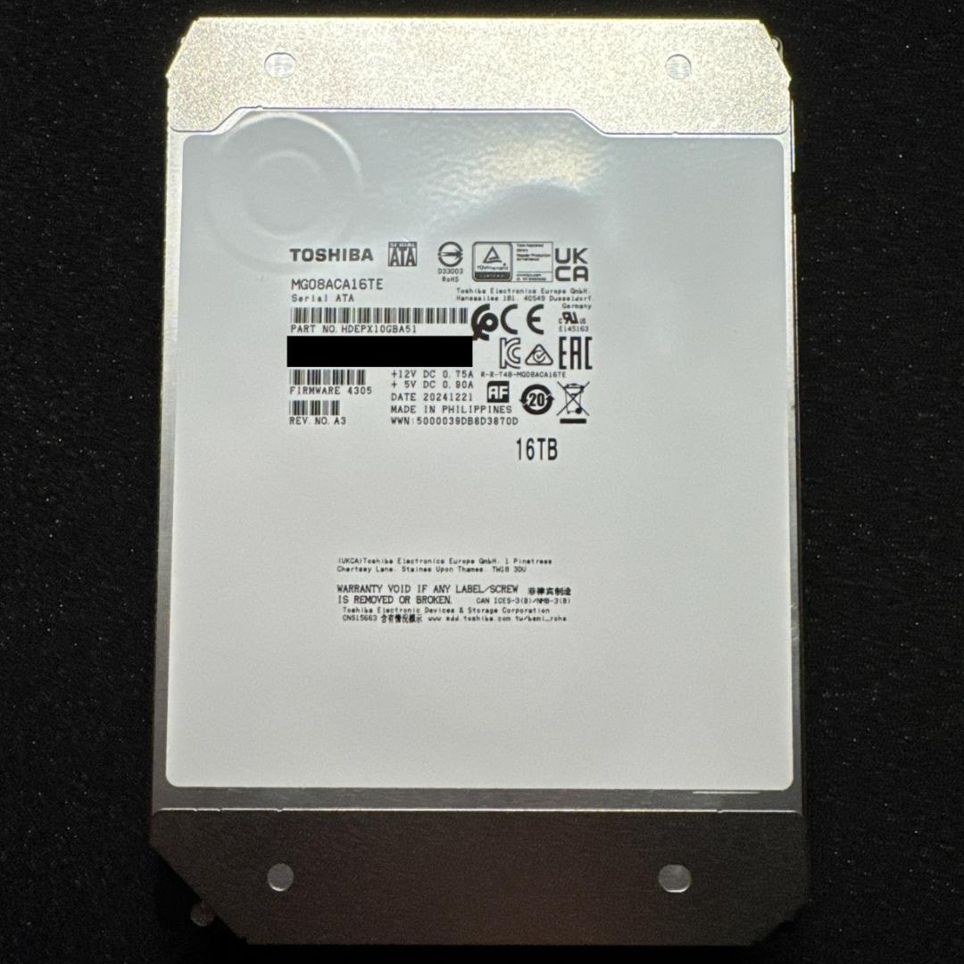東芝 16TB 3.5インチHDD MG08ACA16TE