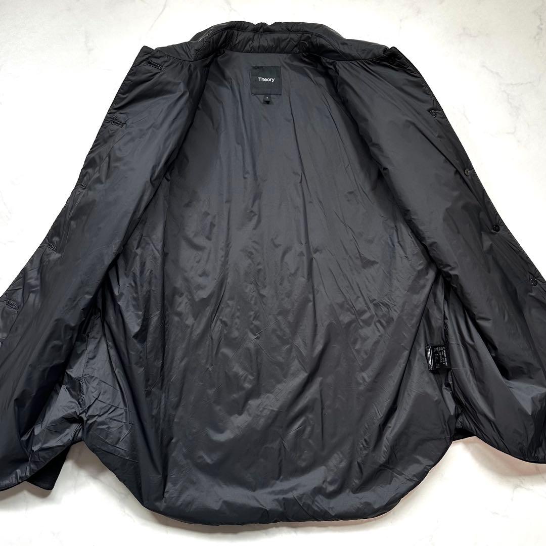 完売品◎セオリー カシミヤ コンボシャツジャケット ダブルフェイス 中綿 黒 S