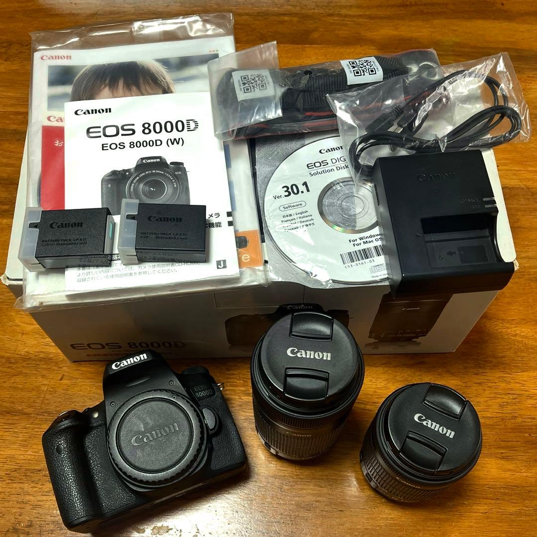 Canon EOS 8000D ダブルズームキット　デジタル一眼レフカメラセット