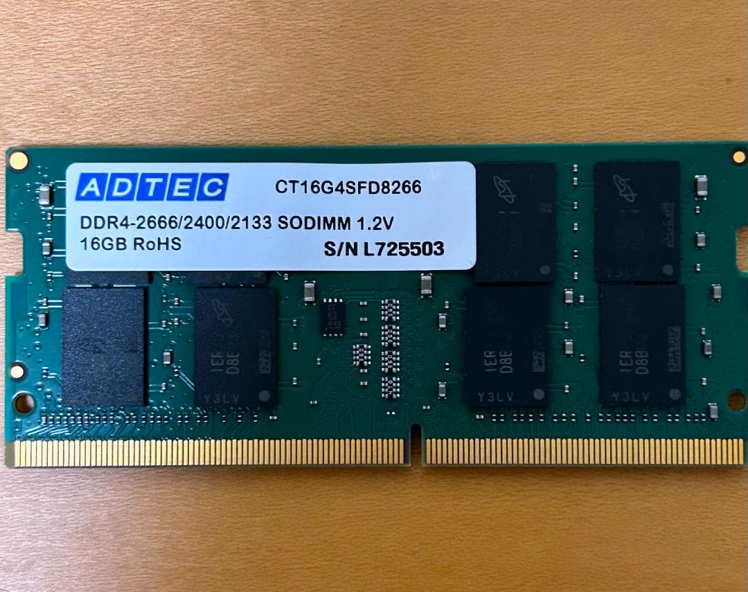 ADTEC DDR4 16GB 1枚