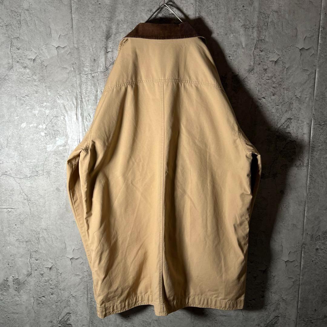 LLBean カバーオール ハンティングジャケット 襟コーデュロイ 裏地総柄XL