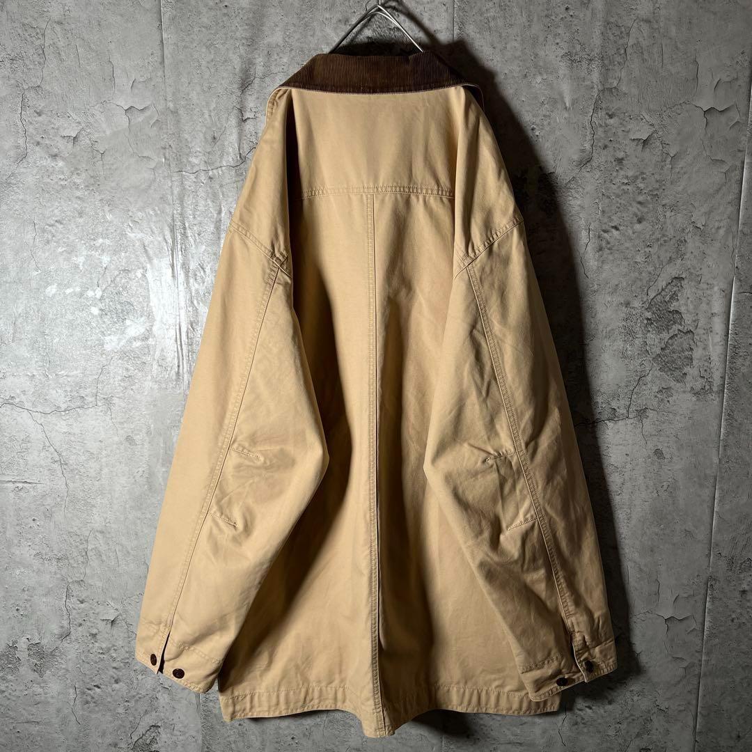 LLBean カバーオール ハンティングジャケット 襟コーデュロイ 裏地総柄XL