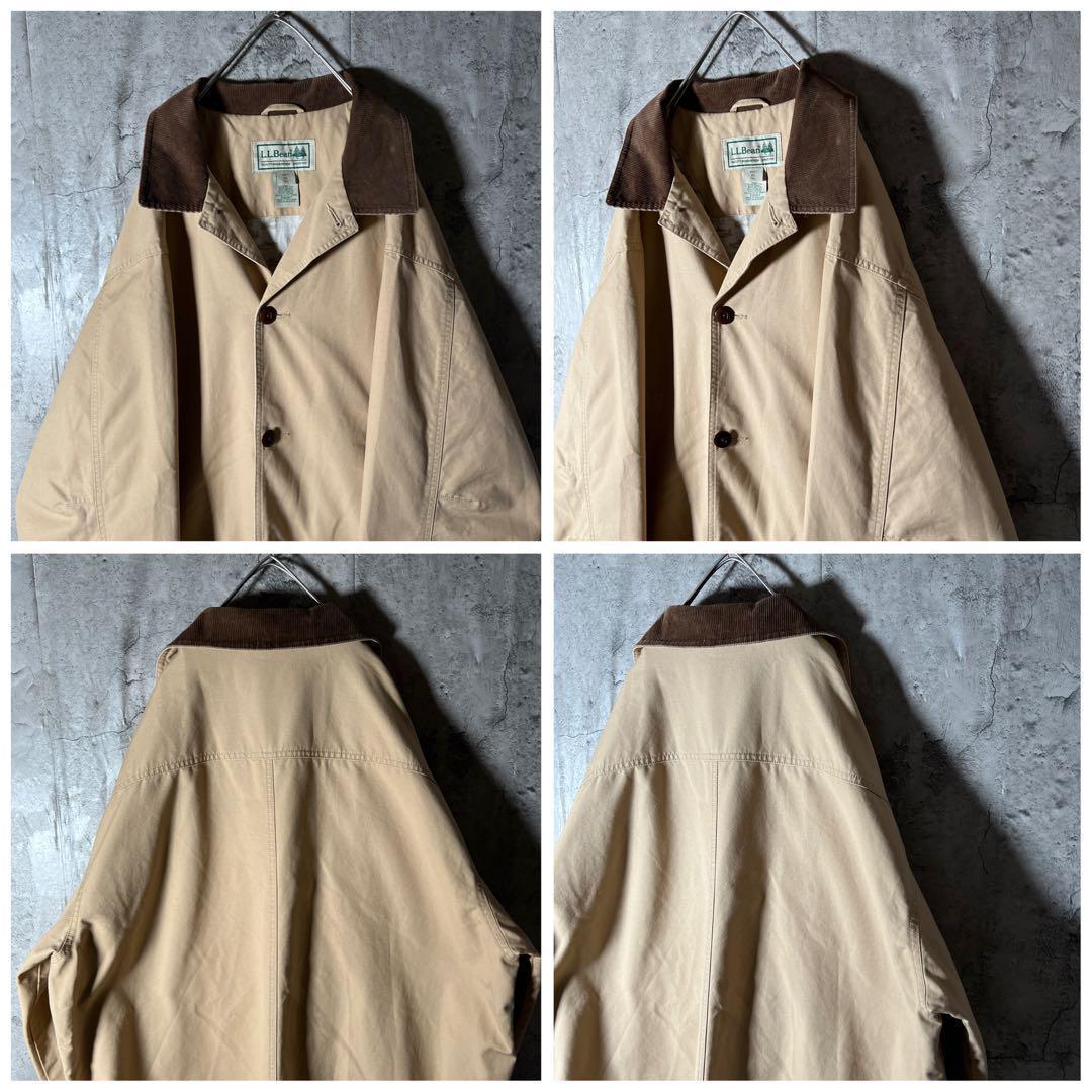 LLBean カバーオール ハンティングジャケット 襟コーデュロイ 裏地総柄XL