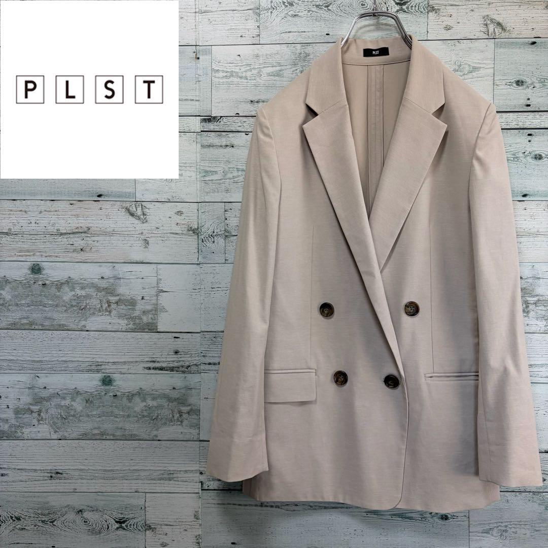 ☆25年モデル☆プラステ　リネンブレンドダブルジャケット　ベージュ　ほぼ未使用