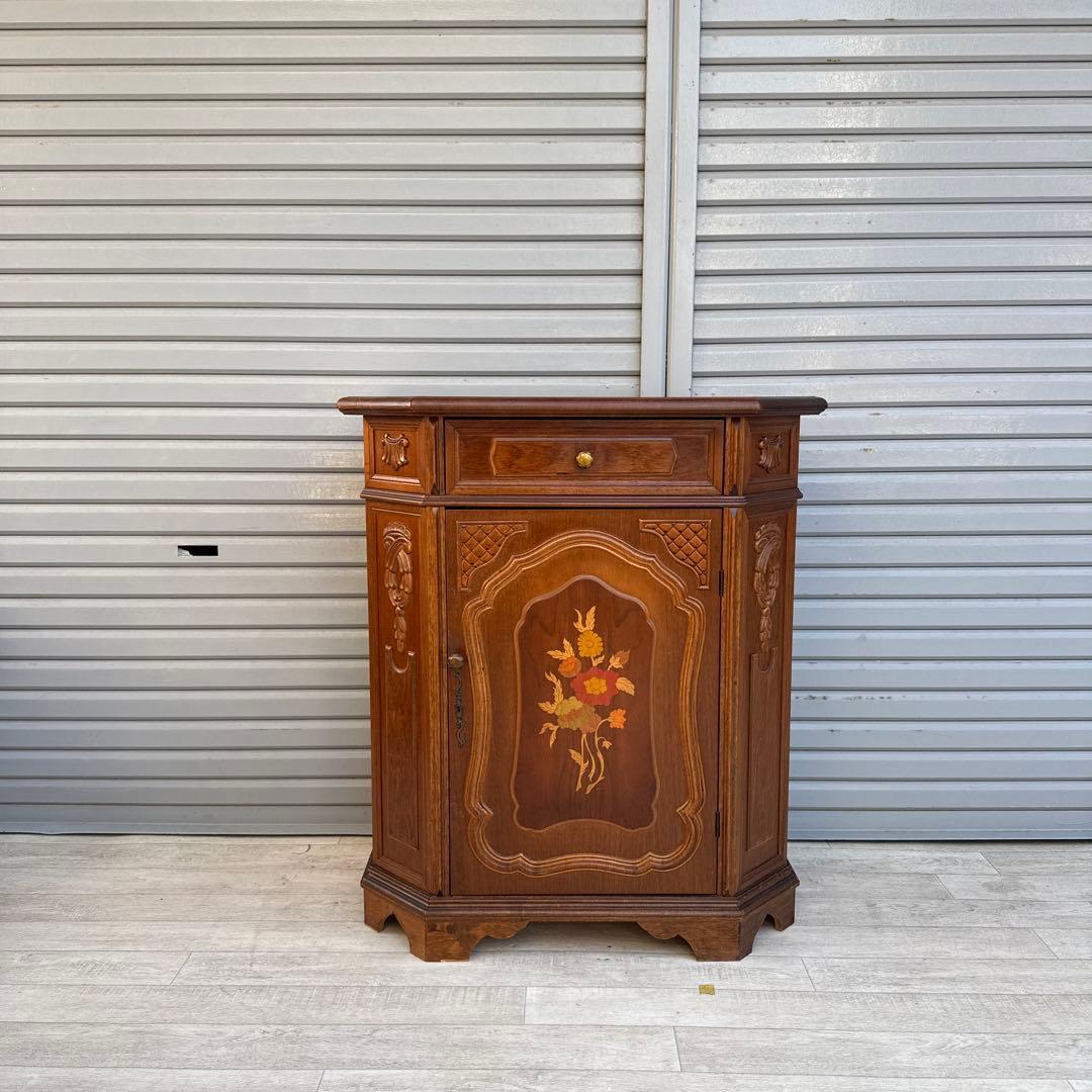 イタリア製 象嵌　コンソール キャビネット　サイドボード　花台