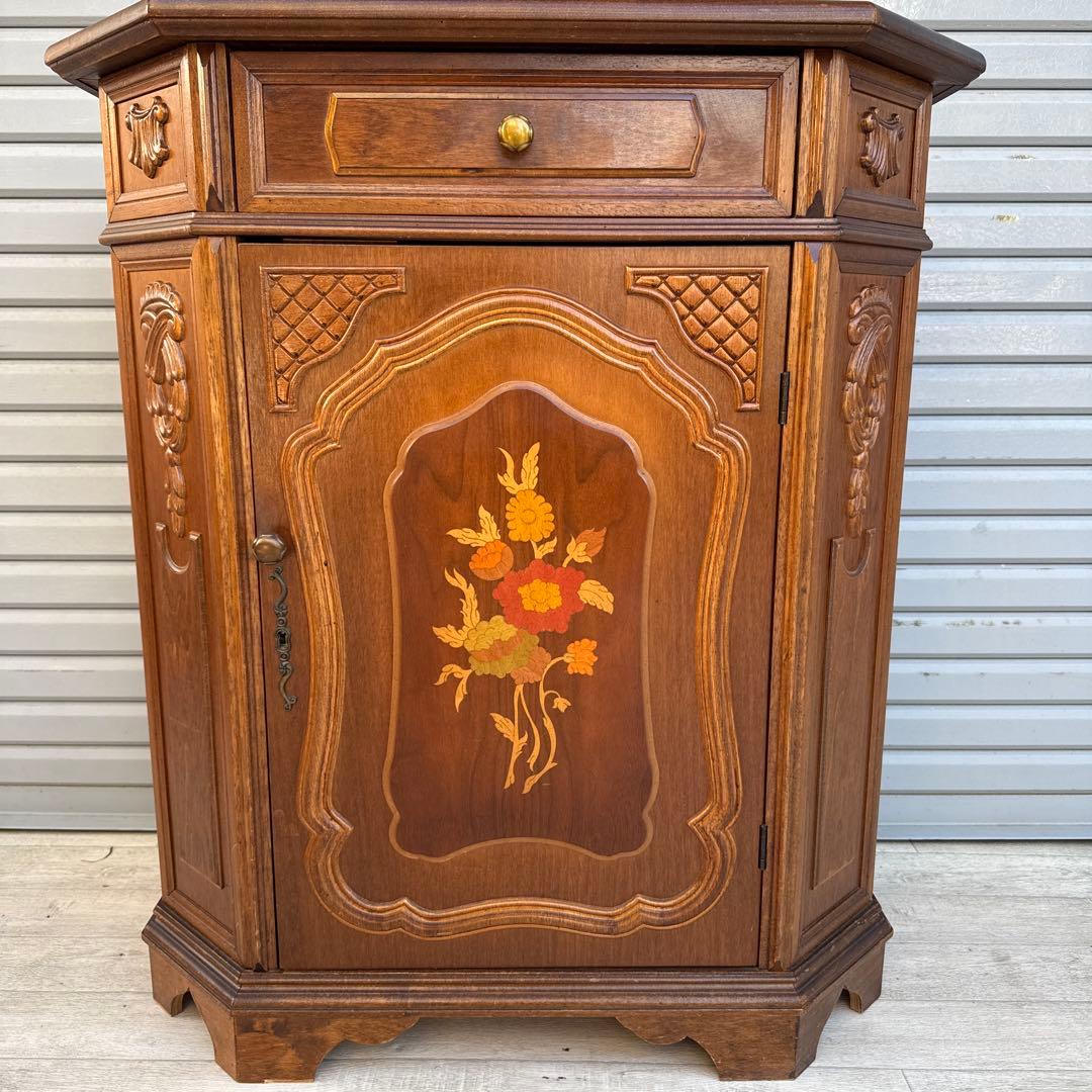 イタリア製 象嵌　コンソール キャビネット　サイドボード　花台