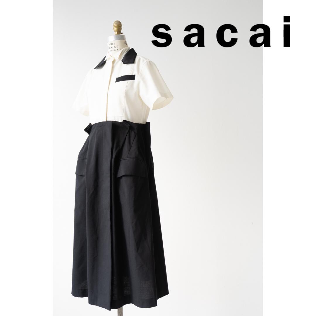 21SS sacai サカイ 半袖 シャツ ワンピース
