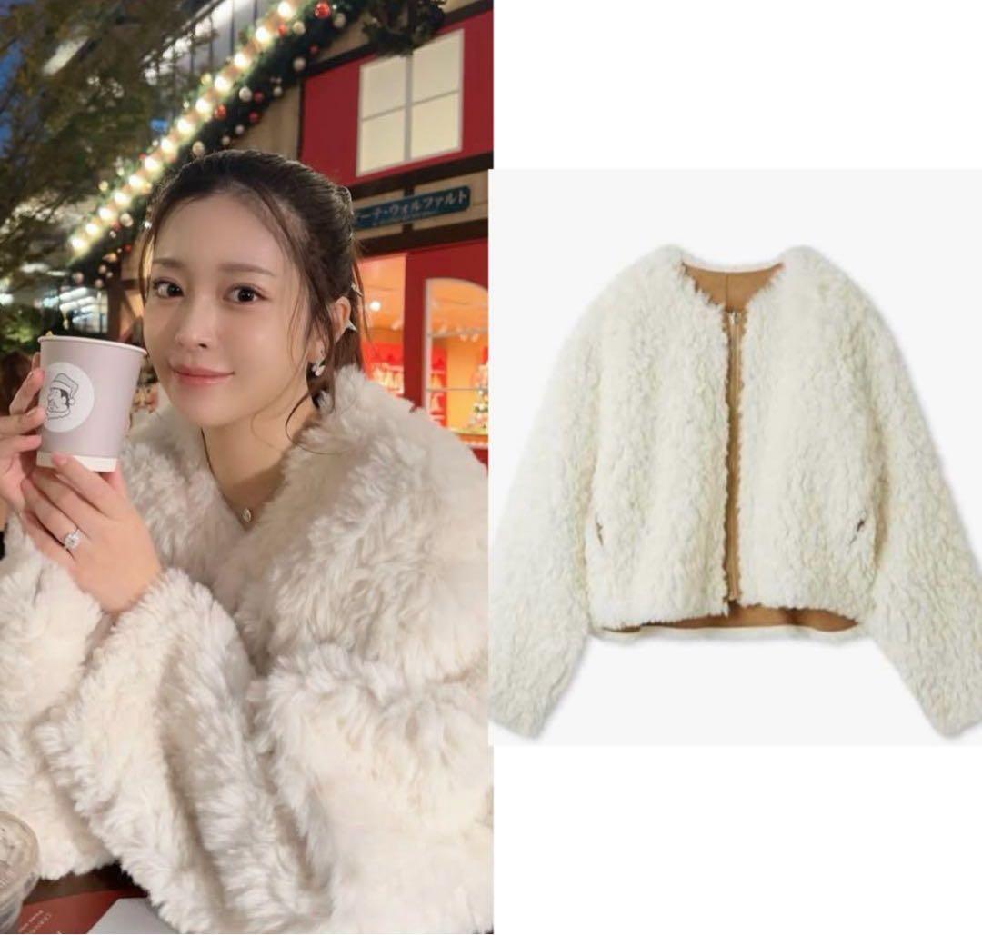 極美品✨ FURFUR ファーファーリバーシブルエコファーブルゾン 24秋冬