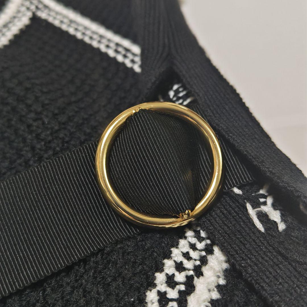 ADORE アドーア リボンベルト付き アーガイル柄 ニットベスト