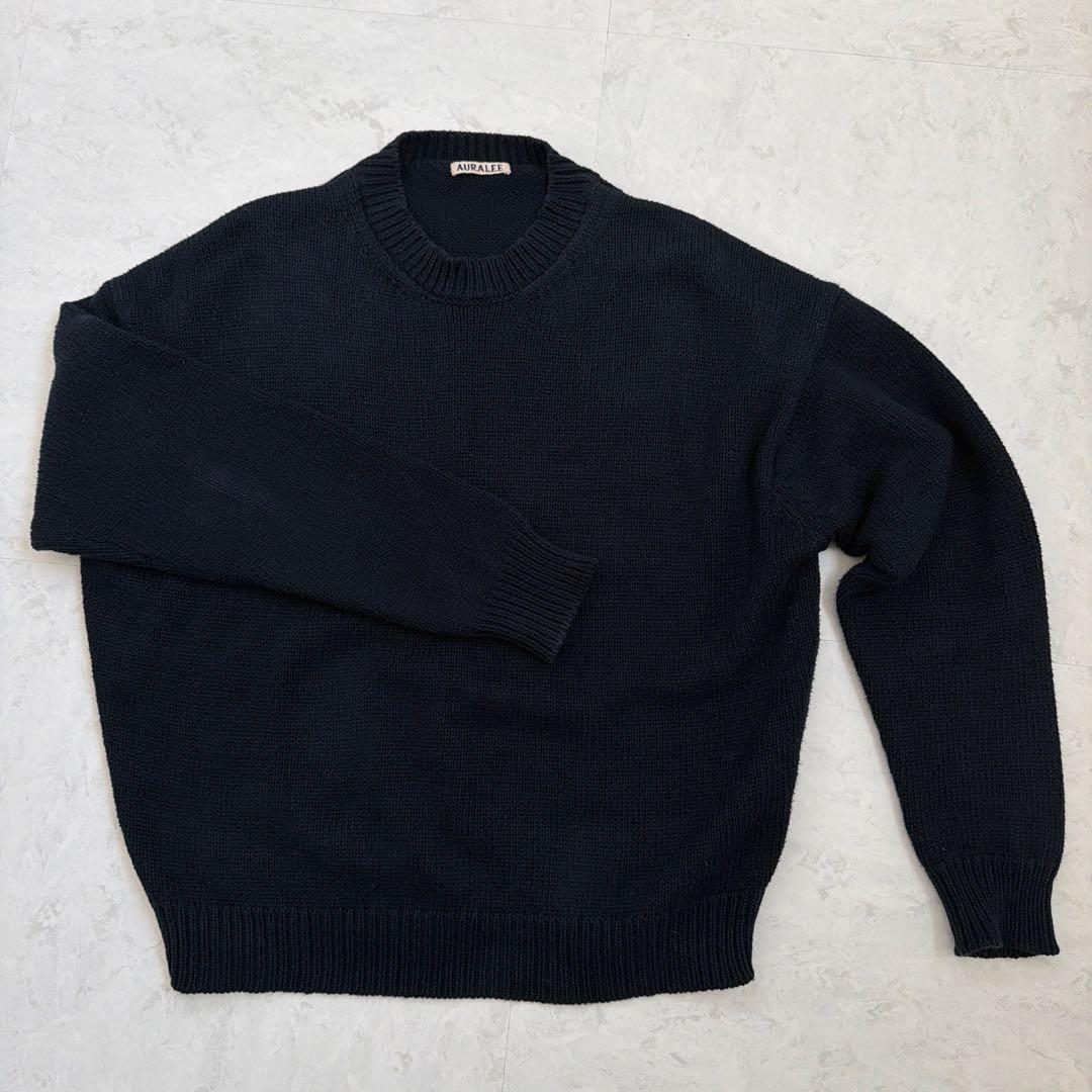 オーラリー ギザスーパソフトプルオーバーコットンニット