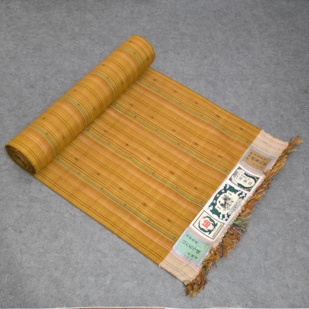 結城紬　反物　奥順　はたおり娘　手緒里　縞模様　着物