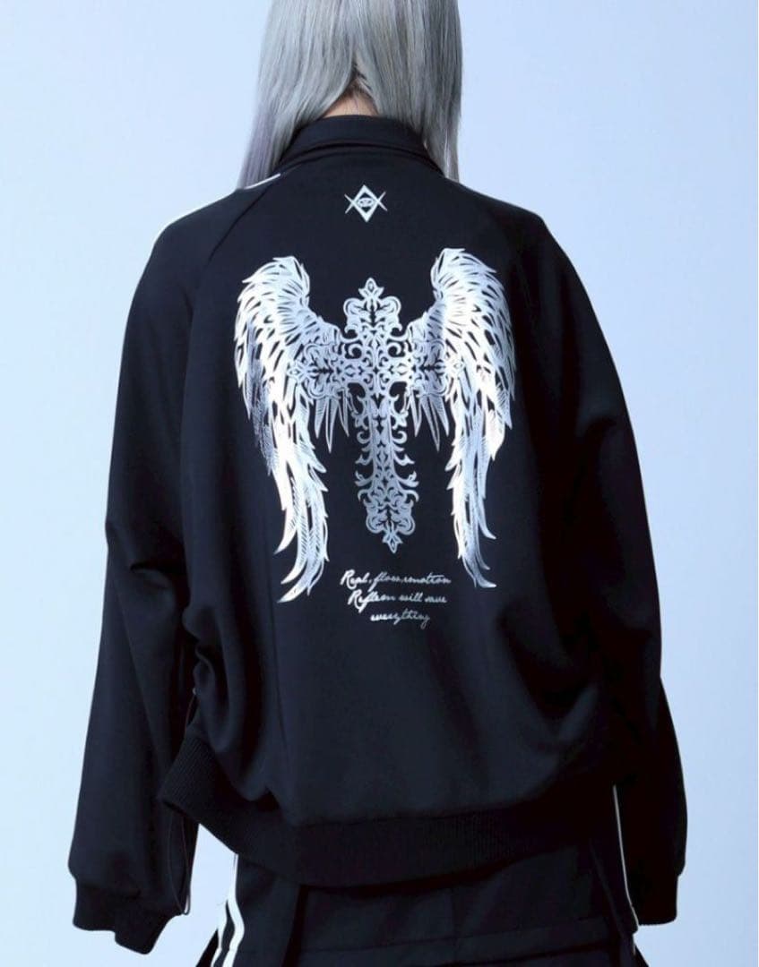 【未使用に近い】箔プリントシャーリングトラックジャケット REFLEM レフレム