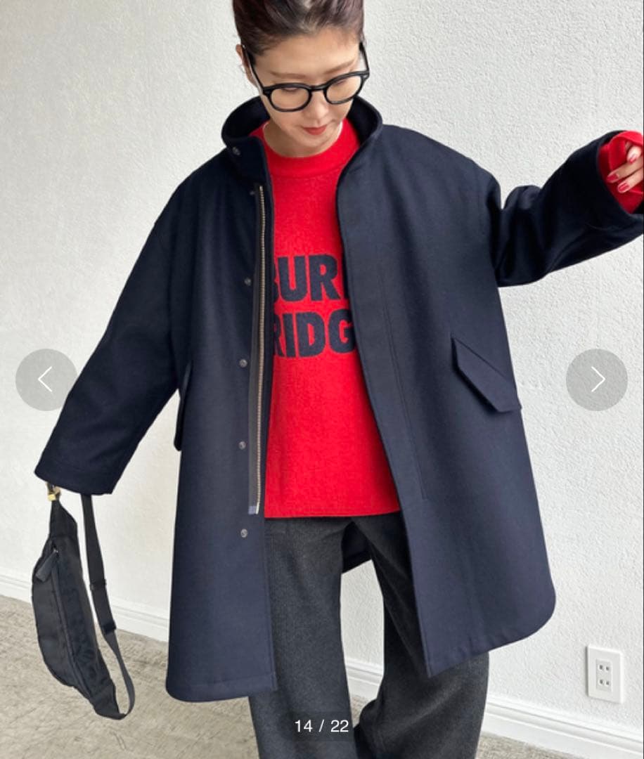 極美品スピックアンドスパン　メルトンフィールドコート