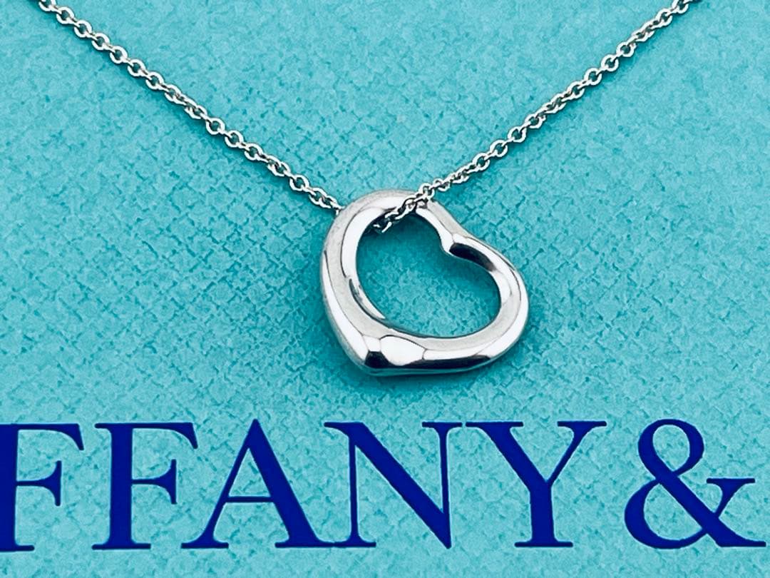 c961 美品　ティファニー　オープンハート　ネックレス　シルバー　925