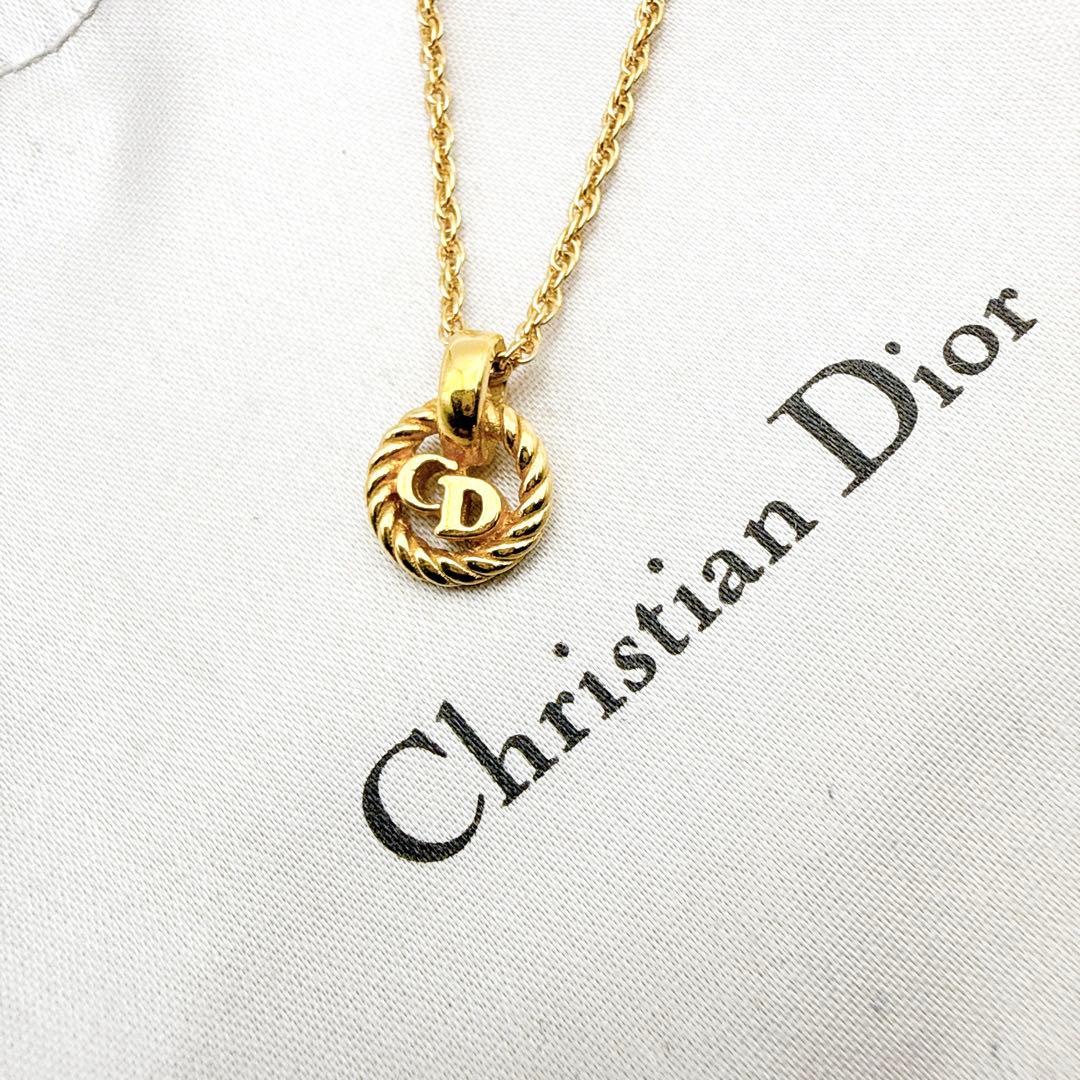 2956-1 極美品✨　Dior　ネックレス　CD ロゴ　希少　刻印　cm