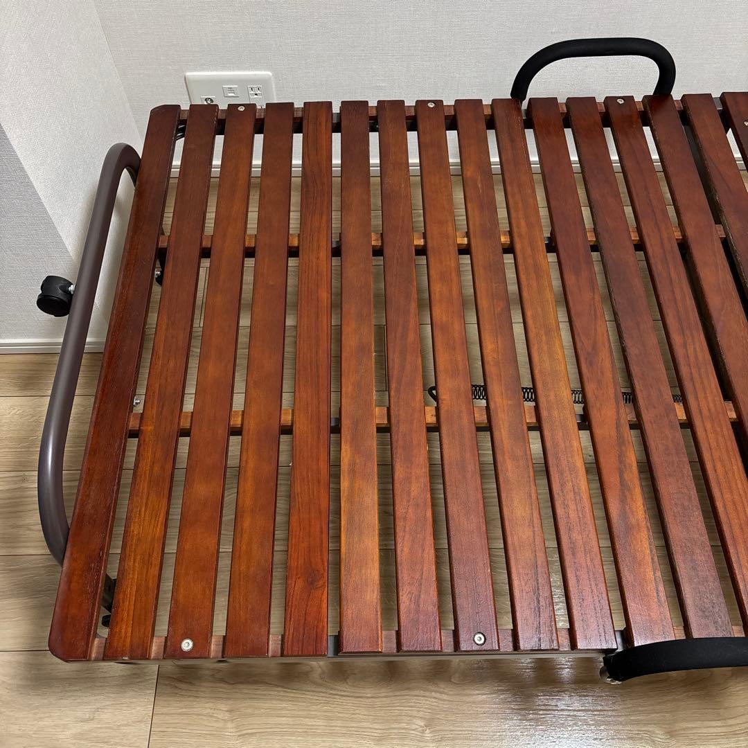 ミニマル　折りたたみベッド ダークブラウン シングルサイズ