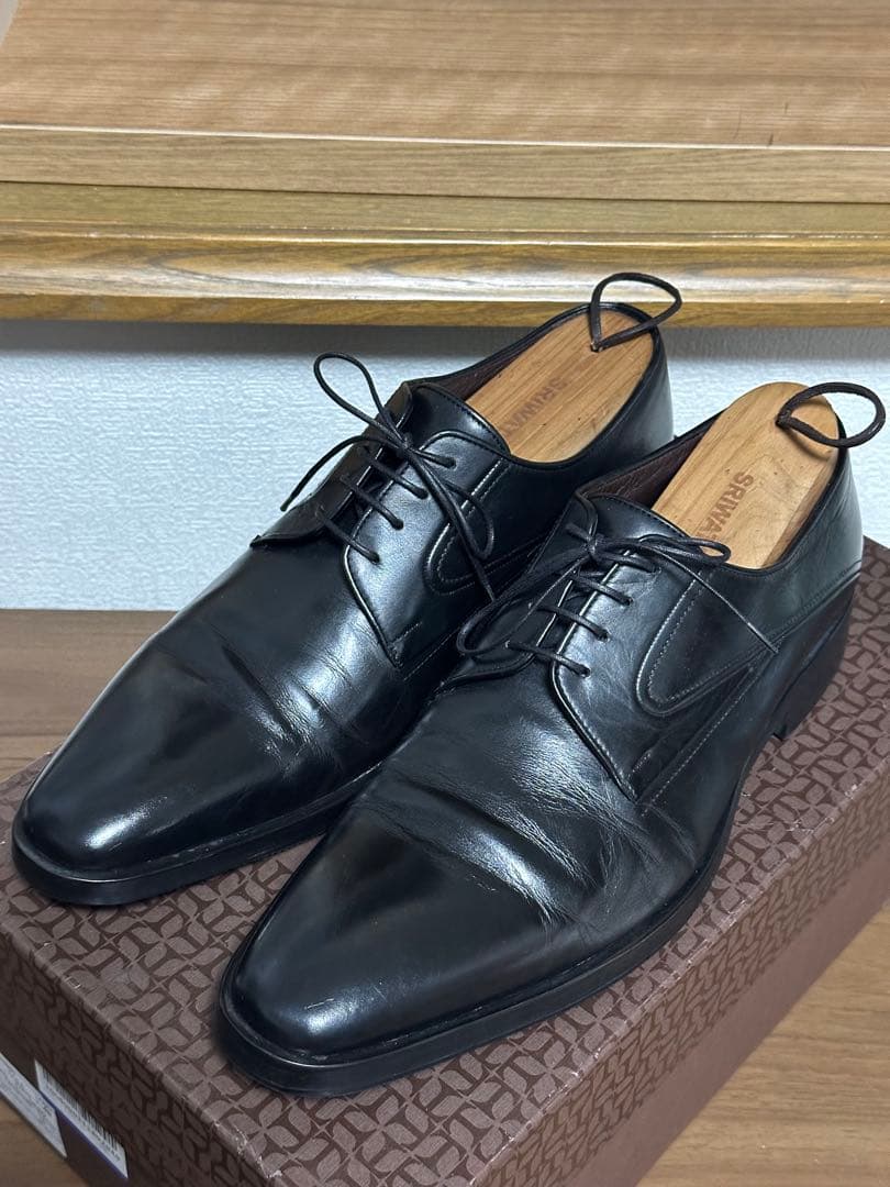 【着用1回極美品】a.testoni ストレートチップ黒UK6.5 25.5cm