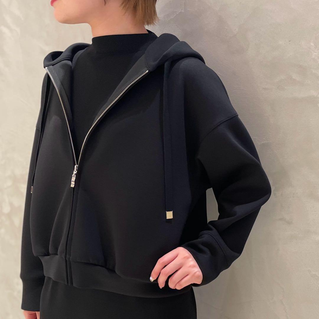 【美品】ダンボールニットジップアップパーカー　エムプルミエ　ブレンヘイム　mid